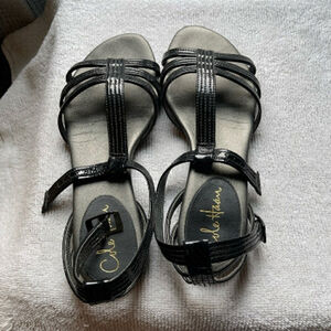 Cole Haan Nike Air strappy patent leather sandals.